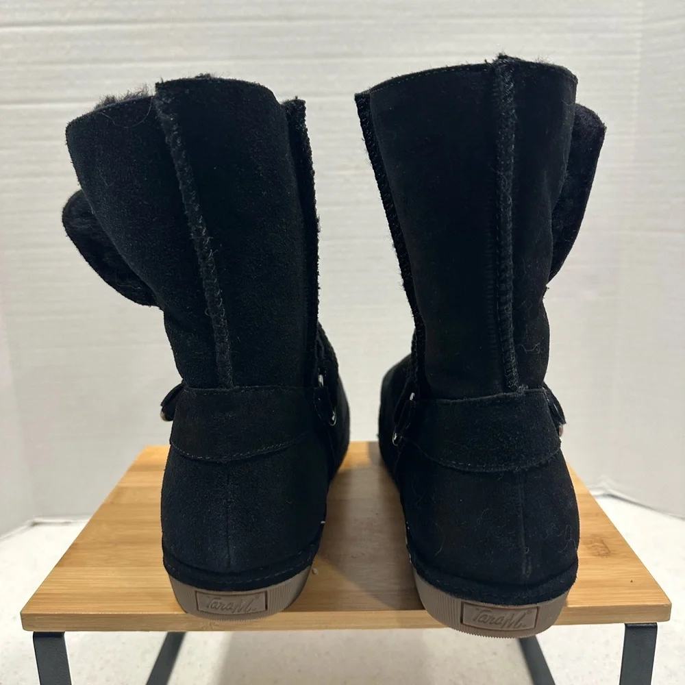 Tara M.® Zoe Black Wool & Suede Winter Boots Women’s US 8. Like New! Warm & Cozy